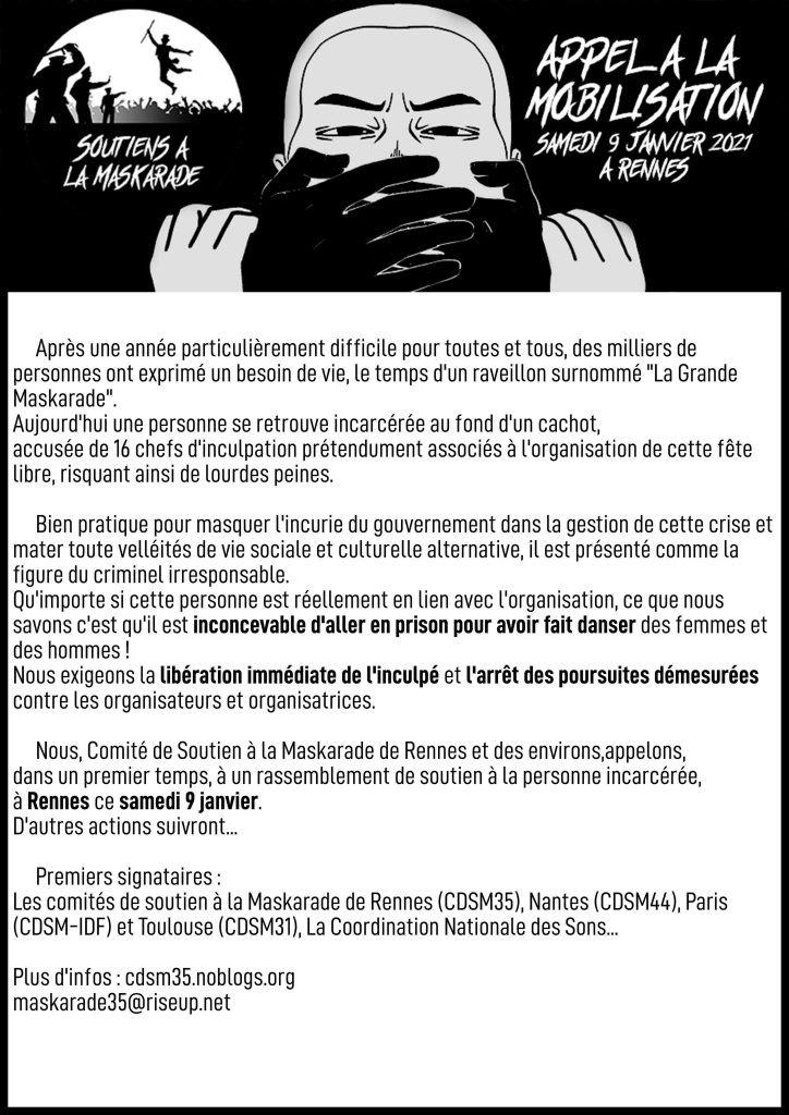 appel à rassemblement maskarade